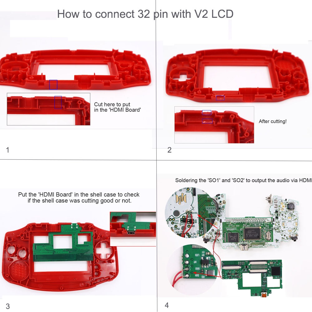 32Pin 40pin HDMI Mod For GBA H - Arcade Button Pcb 评论和价格